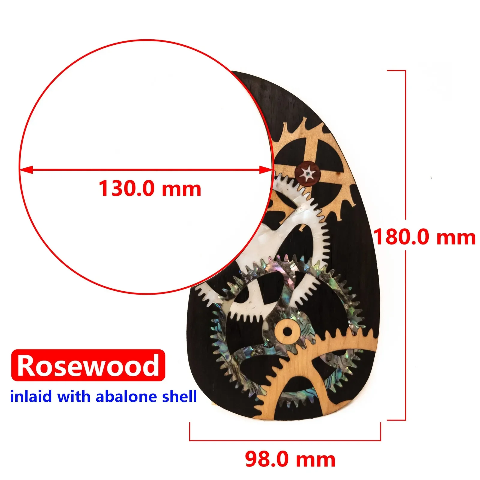 

Acoustic Guitar Pickguard Abalone Shell Inlay 2mm Thick Rosewood Scratch Plate for 40 42 Inch Guitar