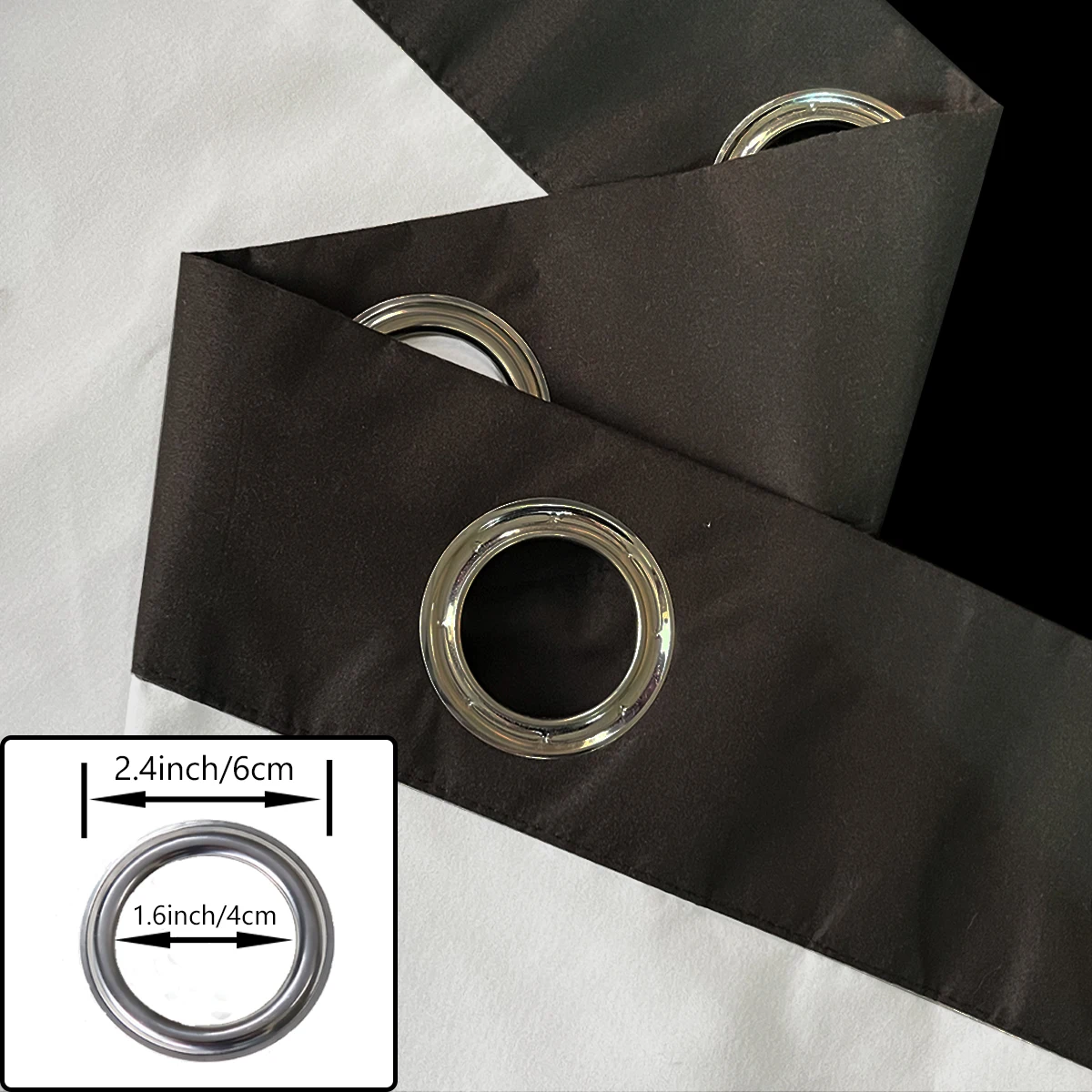 2PCS, Grommet Top, 100% Blackout Heat Insulation Sound Insulation Curtains With White Liner, Suitable For Bedroom  Living Room