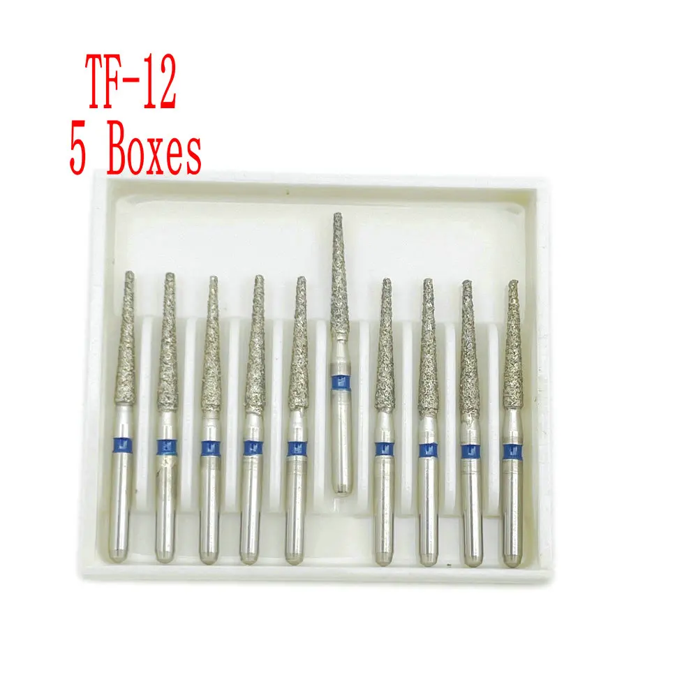 Xceldent 50 Stück/5 Packungen Dental-Diamantbohrer FG 1,6 mm für Hochgeschwindigkeitshandstück 450000 r/Min TF-Serie