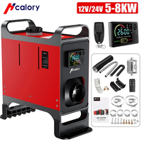 Hcalory NEW 5-8KW All in One Unit 12V 24V Universal Car Heating Tool Diesel Air Heater Single Hole LCD Monitor Parking Warmer