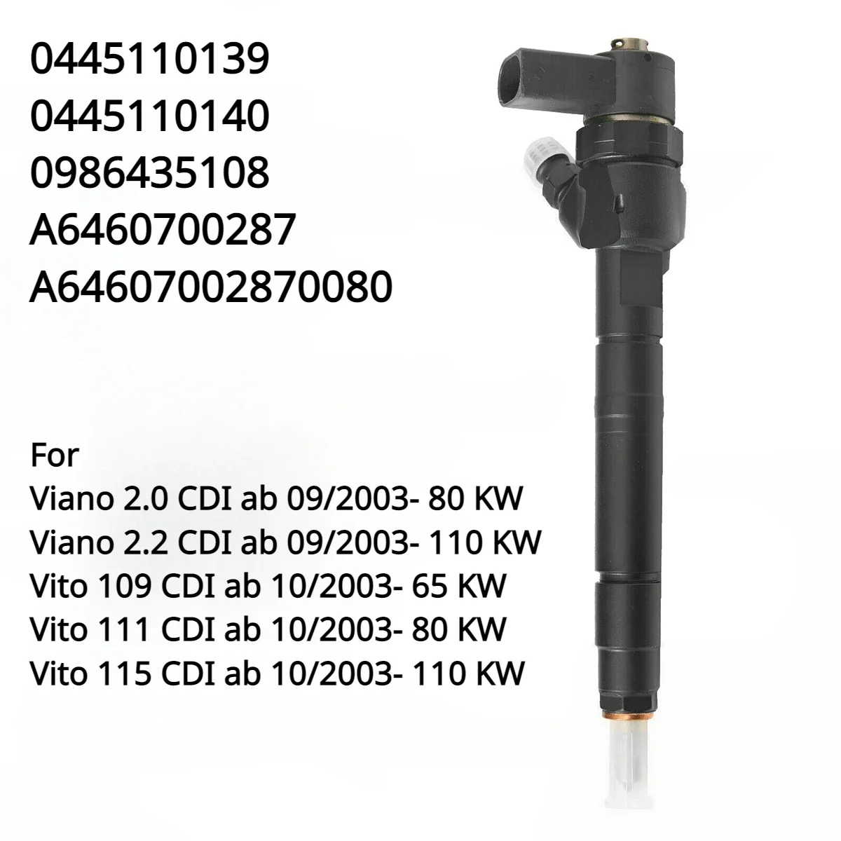 Injecteur de Carburant Diesel, pour Mercedes Benz W639 660 O VIANO 0445110140 0986435107 CDI, 2.0, A6460700287, 2.2