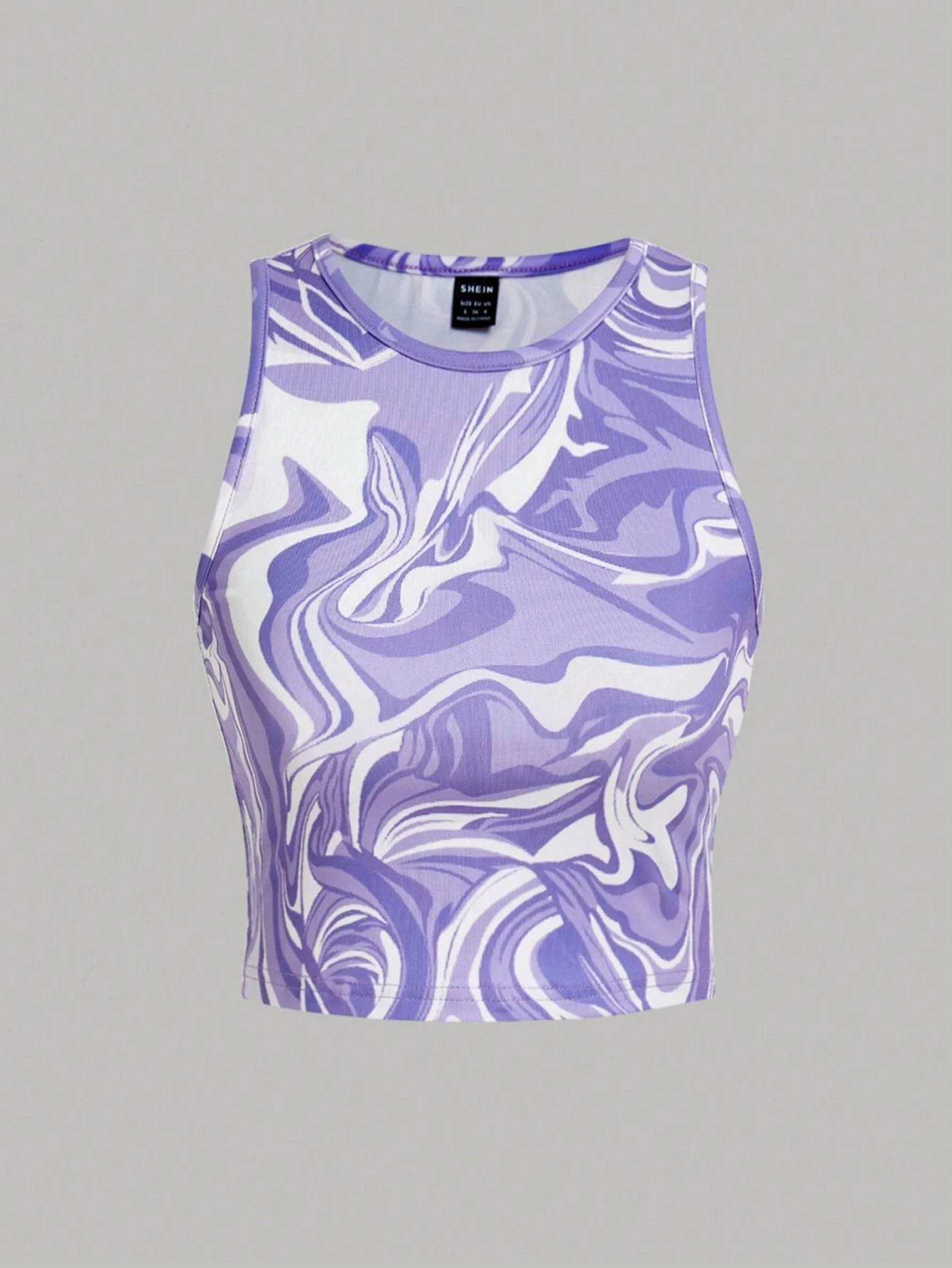 90s Marble 3D Print Y2k Graphic Crop Tank Top Summer Casual Women's Sleeveless T-Shirt Y2k Ladies Clothes Female Clothing Tees