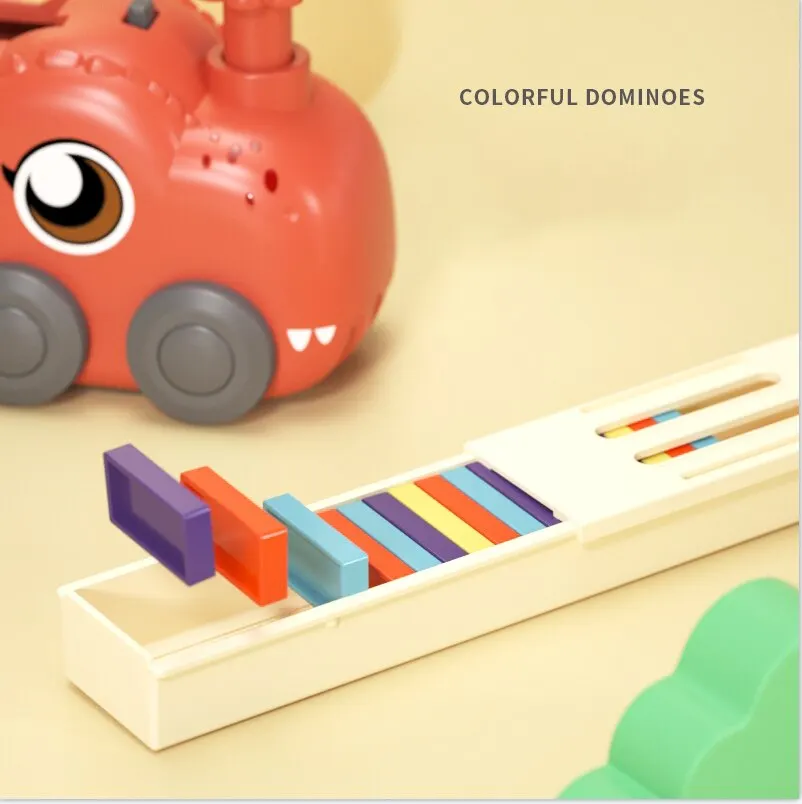 Dominos kleiner Dinosaurier zug Domino früh kindliche Bildung für Kinder Intelligenz Baustein Montage automatische Lizenz