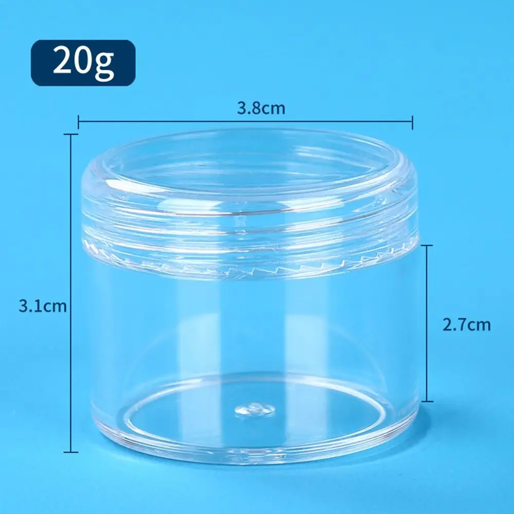 Transparent Clear Cream Jar Empty Sub-bottling Plastic Small Round Jars Roundness Portable Jewelry Storage Box Women