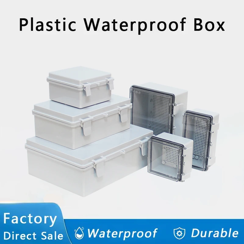 IP66 Waterproof Plastic Enclosure with Hasp Electrical Junction Box Outdoor Sealed Switch Power Case Distribution Boxes
