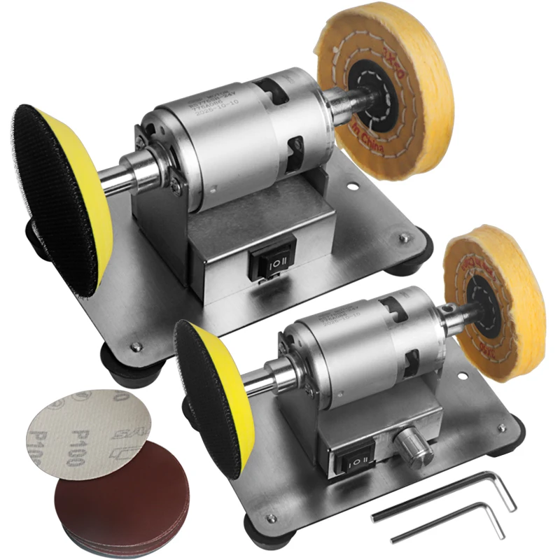

100W Double Grinder Machine Household Table Grinder Polishing Wheel Sand disc with 10PCS Sandpaper Electric Knife Sharpener