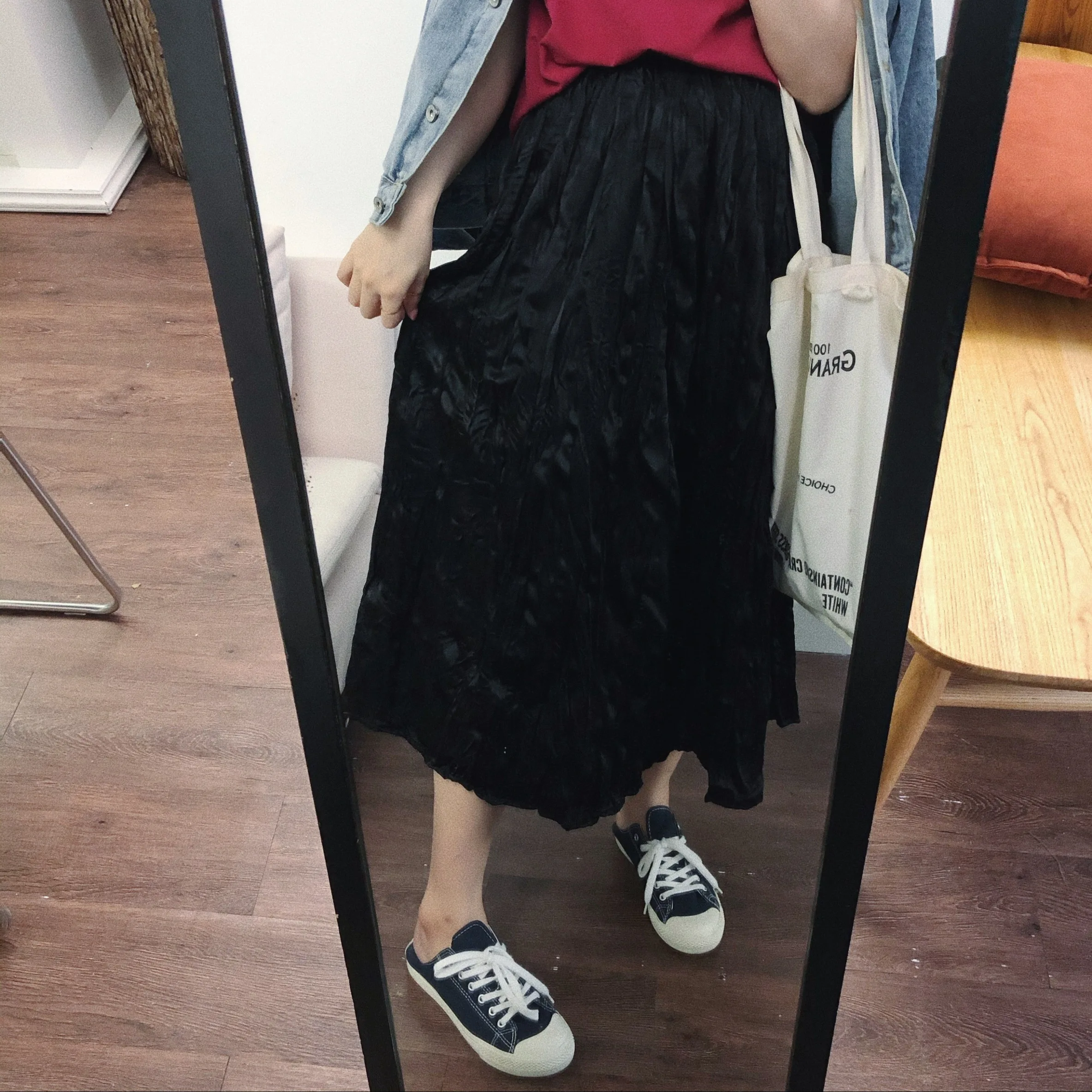 

Юбка женская средней длины Mao Li Xiao Si Lang, весенняя, в корейском стиле, плиссированная, стройнящая, универсальная, с высокой талией, А-силуэт, из смесового хлопка