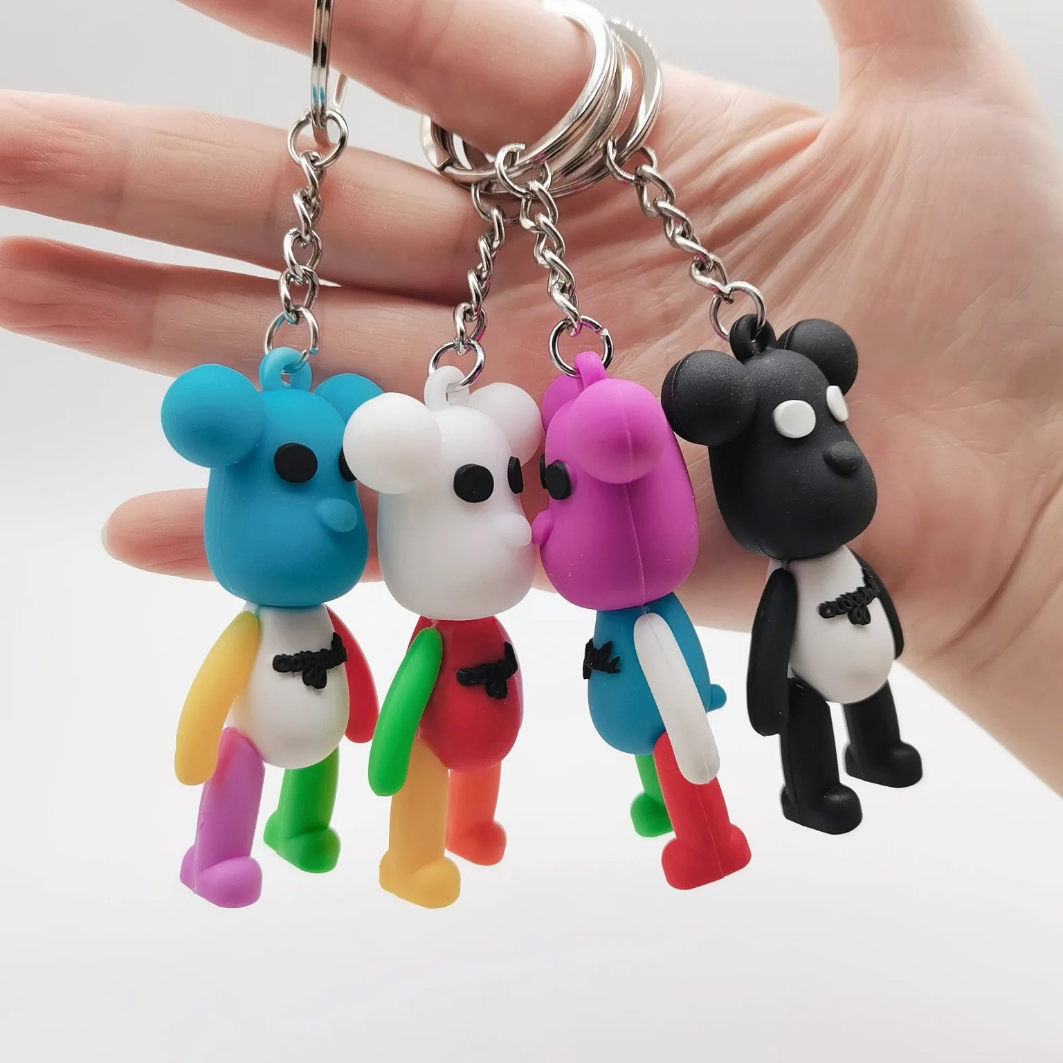 Cartoon colorful violent bear keychain girl bag pendant cute bear pendant activities gift wholesale