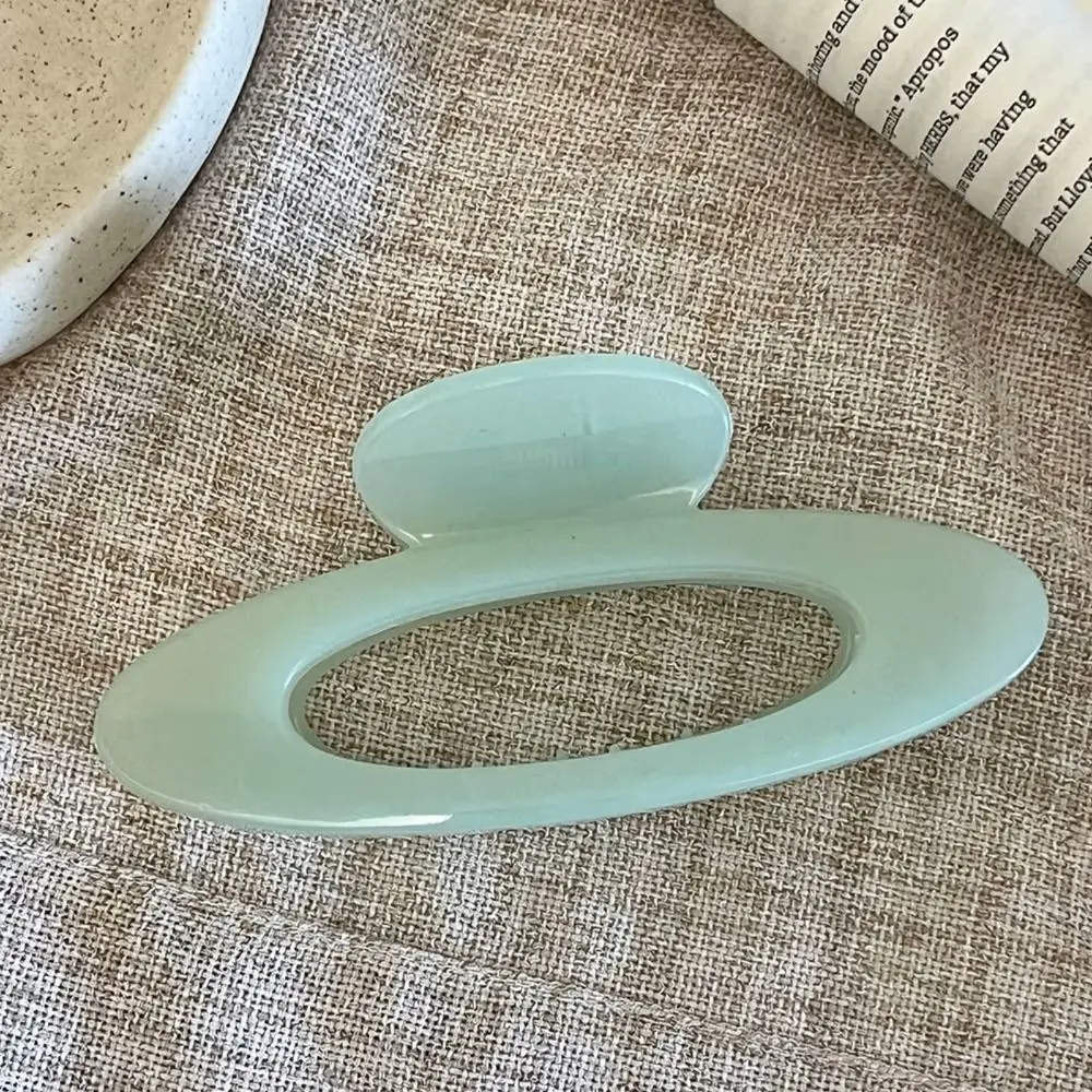 Transparent Hollow Jelly Design Jelly Hair Claw Clip Light Blue & Mint Green Options Smooth Resin Material Large Hair Grab Clamp view 3