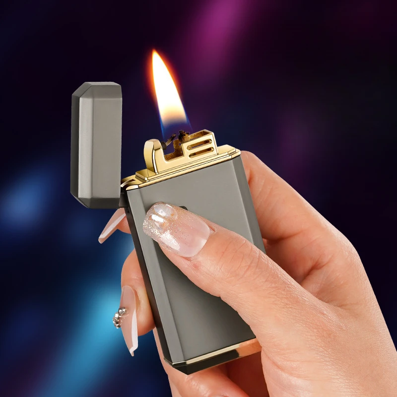 New Push-button Electronic Ignition Kerosene Lighter, Retro High-end Petrol-electric Hybrid Type-C Fast Charging Holiday Gift