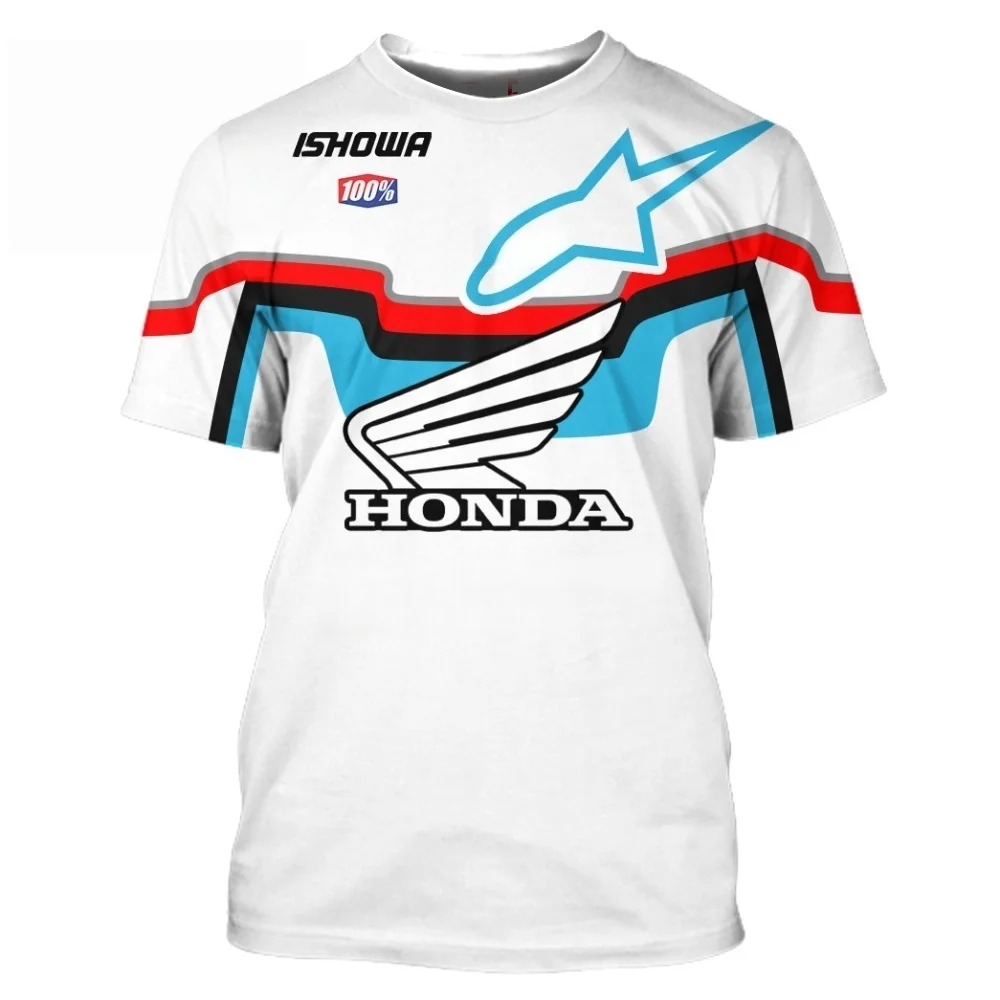 Summer Men's Honda T-Shirt Short Sleeve Street Style Quick-Dry Jersey Sports Motorcycle Racing Car Brand​