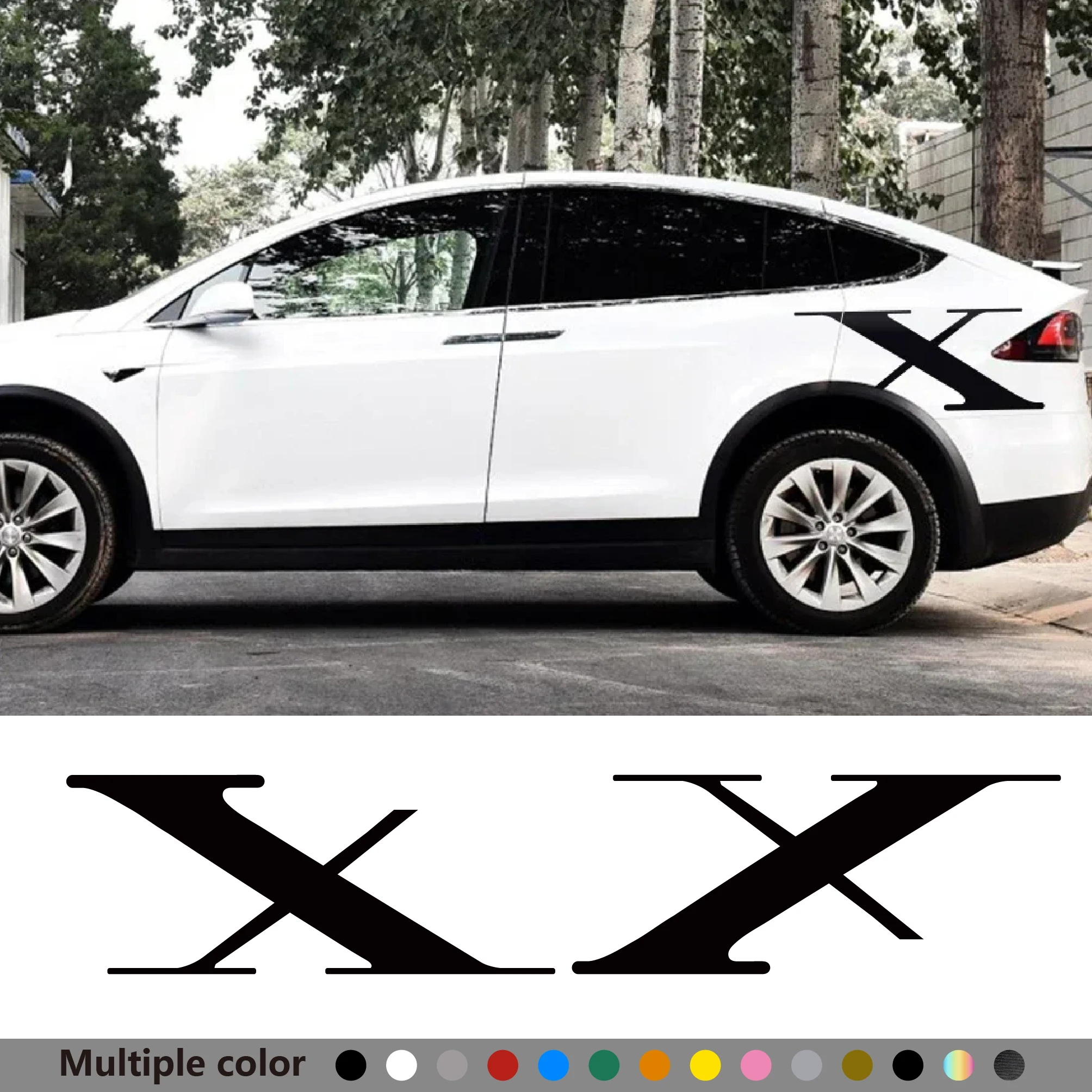 

2Pcs Car Side Door Stickers For TESLA MODEL X Sport Motor Graphics X Styling Vinyl Decoration Decals Auto Tuning Accessories