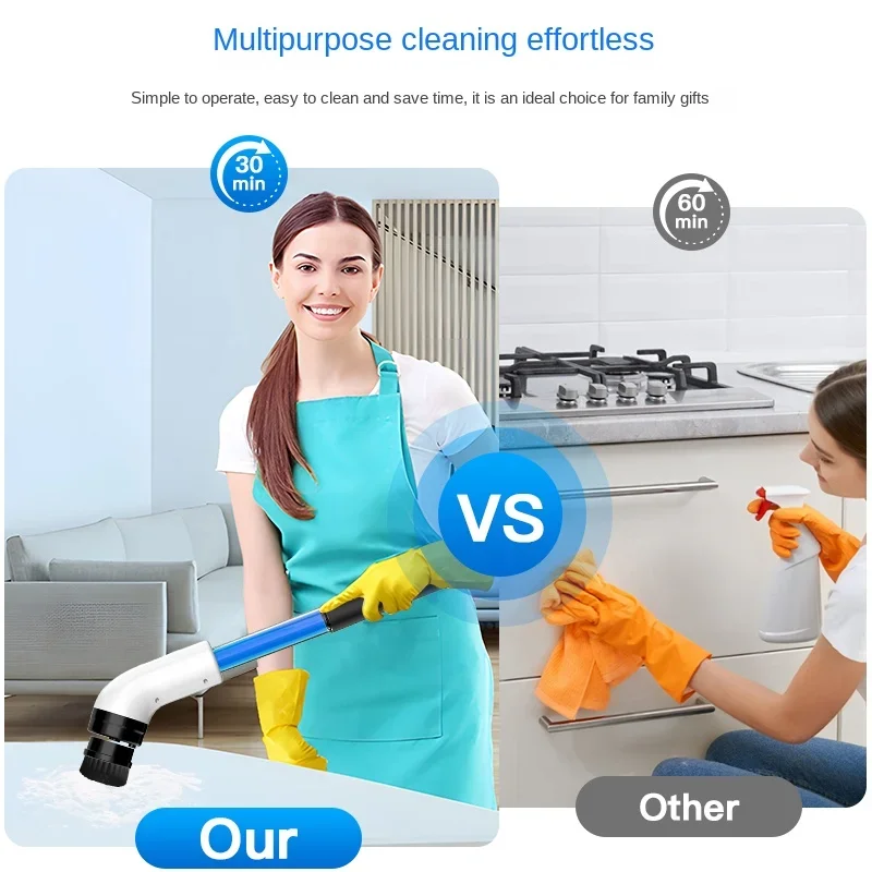 Bagno, pavimento della cucina, spazzola elettrica multifunzionale wireless, pulizia con pulizia a liquido e rotante