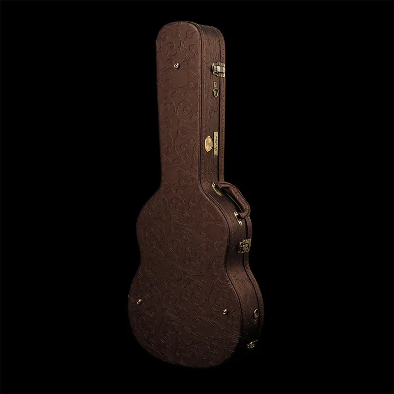 36-39 Inches Leather Guitar Case Waterproof Wear-resistant Exquisite Portable Acoustic Guitar Case Musical Instrument Accessory