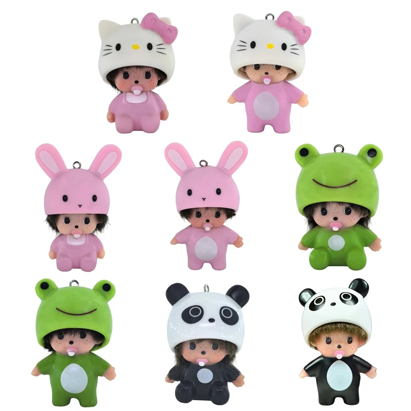 

/New Monchhichi Keychain Hello Kitty Toy Monchhichi Keyring Cute Kitty Keychains for Bags Children's Day Gift 몬치치 키링 In Stock //