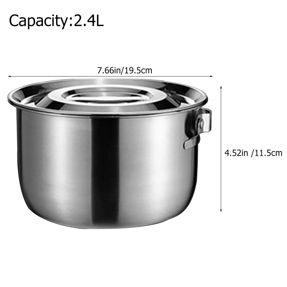 Stainless Steel Lard Tank Indoor Basin Egg Mixing Bowl Can Condiment Salad Container