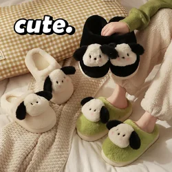 Kawaii Sanrio Pochacco Cotton Slipper Cartoon Couple Indoor Home Warm / Non Slip Shoes Boys and Girls Winter Plush Cotton Towers