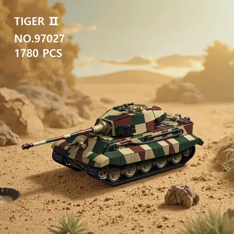 

1780pcs Mini Building Blocks Tiger Ⅱ Heavy Tank Architecture 97027 Model Bricks Assembly Educational Toys For Kids Adult Gifts