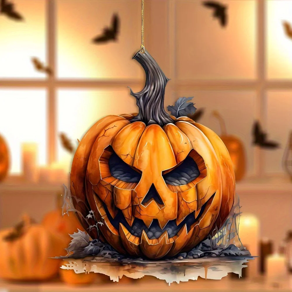 2D اليقطين عيد الهالوين معلقة. ديكور مرآة الرؤية الخلفية للسيارة مثالي لاحتفالات الهالوين. #3