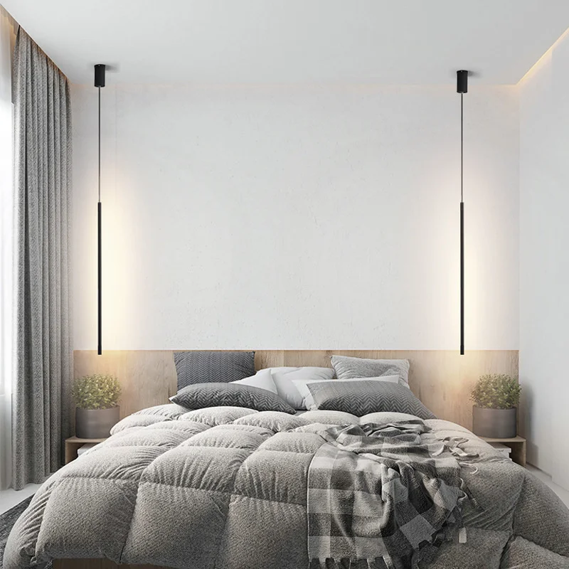 

Chandelier Nordic Modern Living Bedside Room Background Wall Long Line Chandelier Bedroom Bedside Small Chandelier