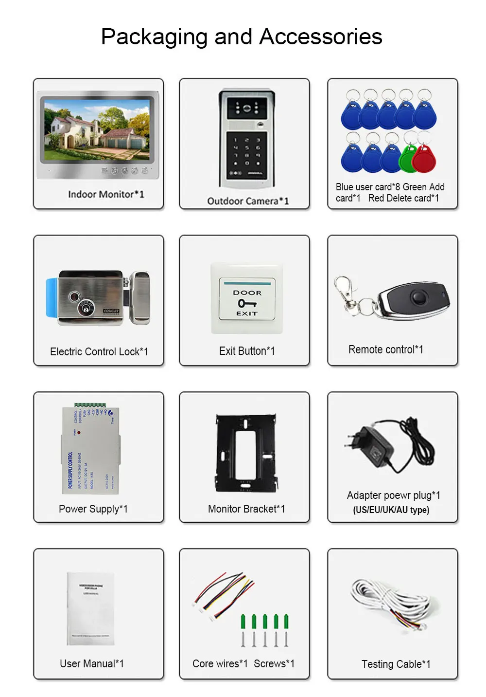 Imagem -06 - Tuya Polegada Tela wi fi Sistema de Campainha da Porta Vídeo com Rfid Campainha hd Câmera Telefone App Desbloquear Mais Controle Elétrico Fechadura da Porta Novo