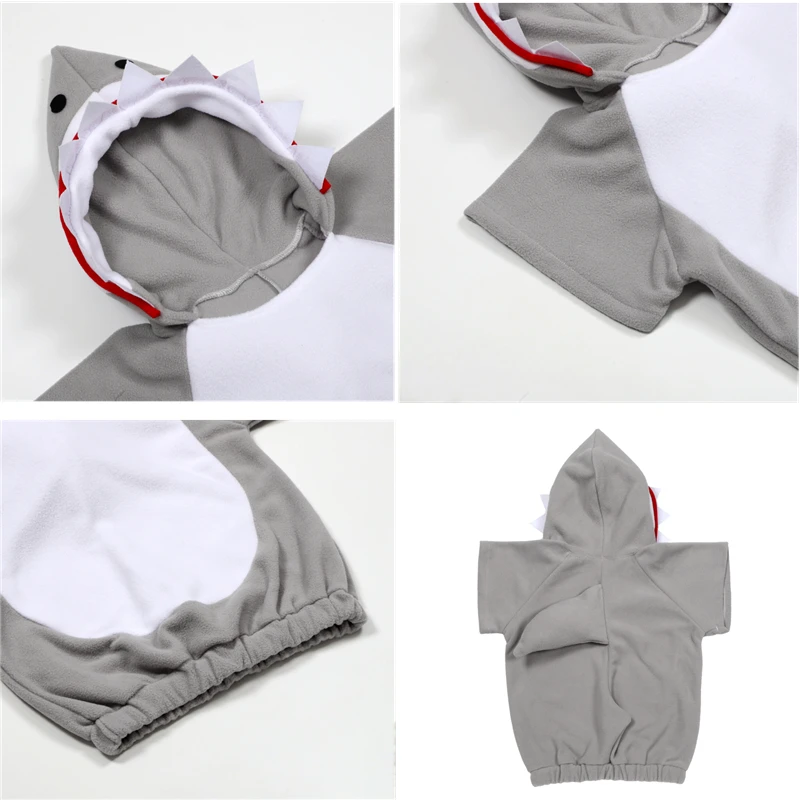 Kids Shark Performance Costume with Fish Tail Halloween Role Play Dress Up Party Outfit for Boys Girls Ocean Animal Wear view 5