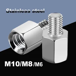 Stainless Steel Mirror Adapter M10 M8 M6 Motorcycle Scooter Bike Right Left Hand Rearview Mirrors Adapters Conversion Bolt Screw