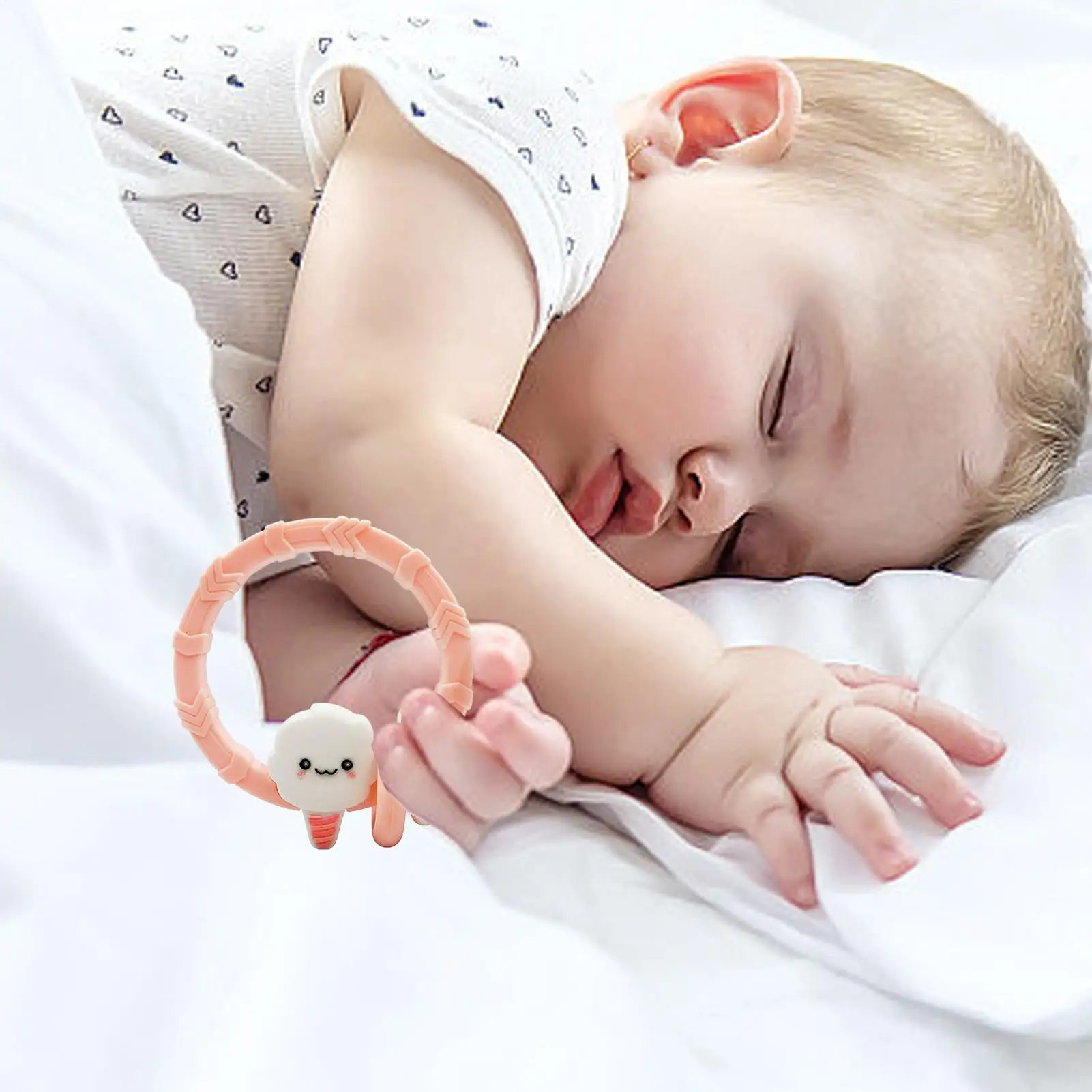 ألعاب التسنين للأطفال سوار التسنين من السيليكون حلقة المضغ مع حبات الموت للأطفال الأولاد الصغار غرفة نوم المنزل والسفر في الأماكن المغلقة