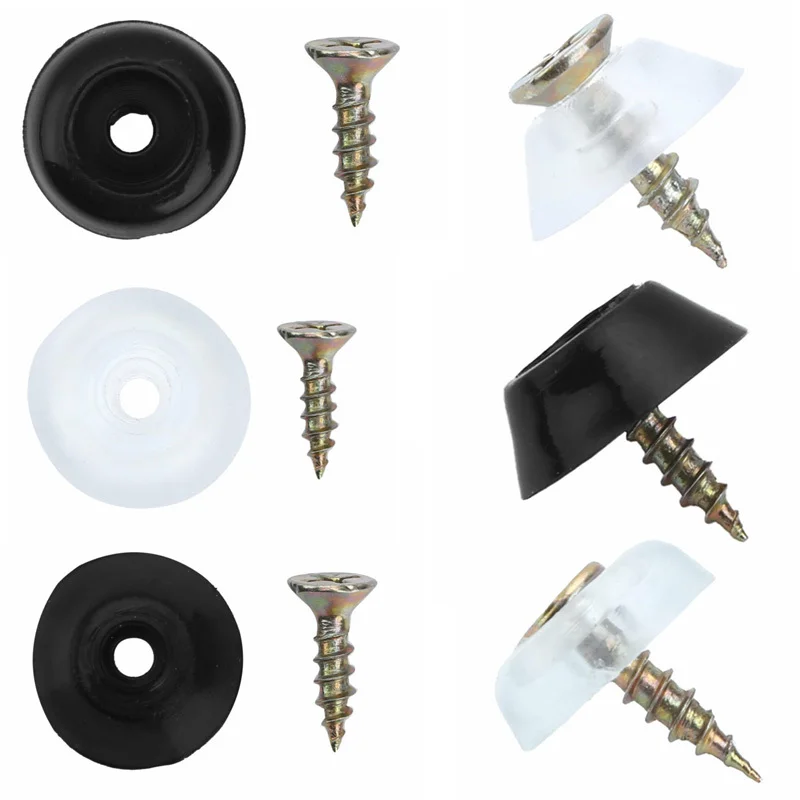 20Pcs Anti-Skid Furniture Bumper Gasket with Stainless Steel Screws Floor Protectors Rubber Pads Non-Slip Furniture Hardware
