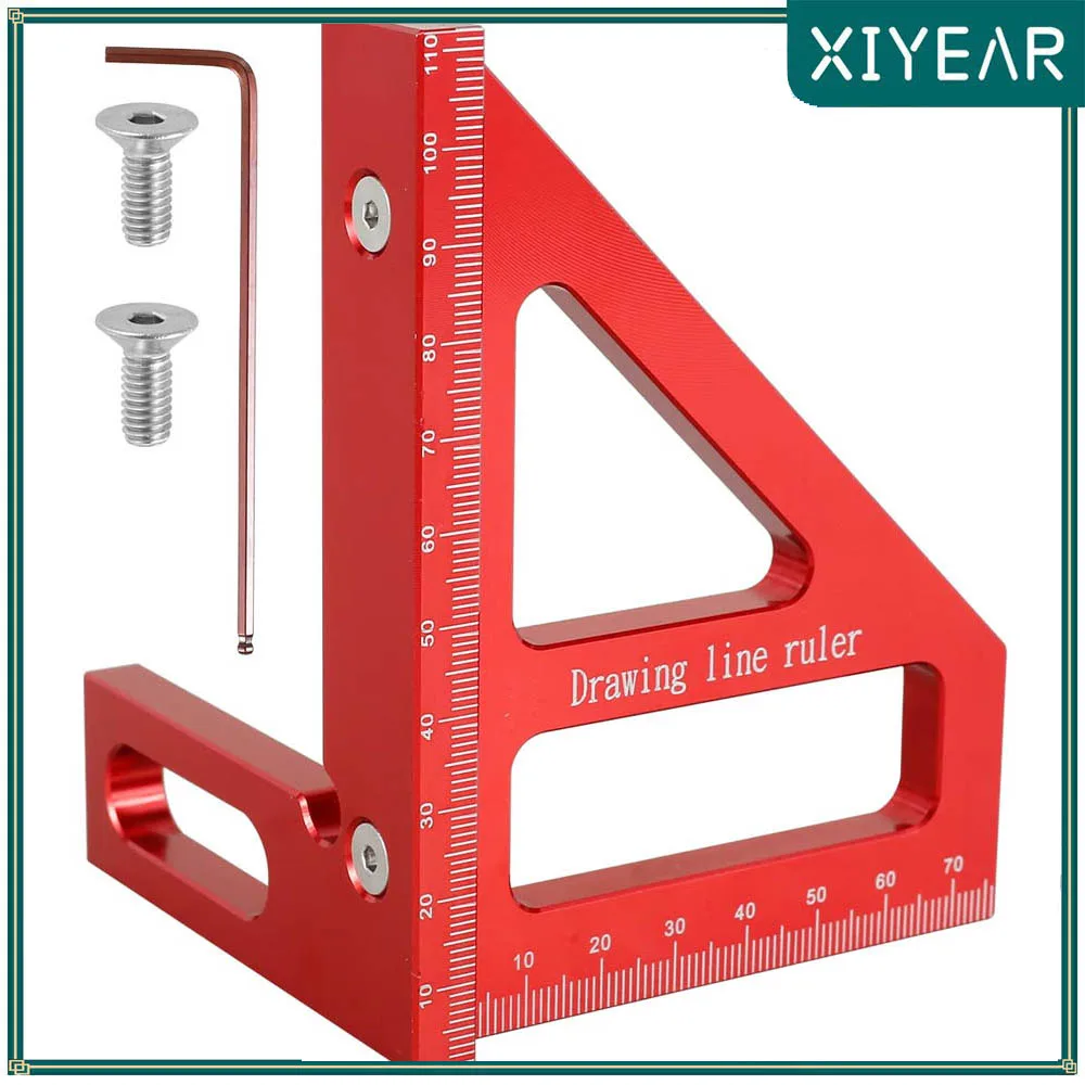 

Woodworking Square Protractor Aluminum Alloy Miter Triangle Ruler High Precision Layout Measuring Tool For Engineer Carpenter