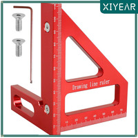 Woodworking Square Protractor Aluminum Alloy Miter Triangle Ruler High Precision Layout Measuring Tool For Engineer Carpenter