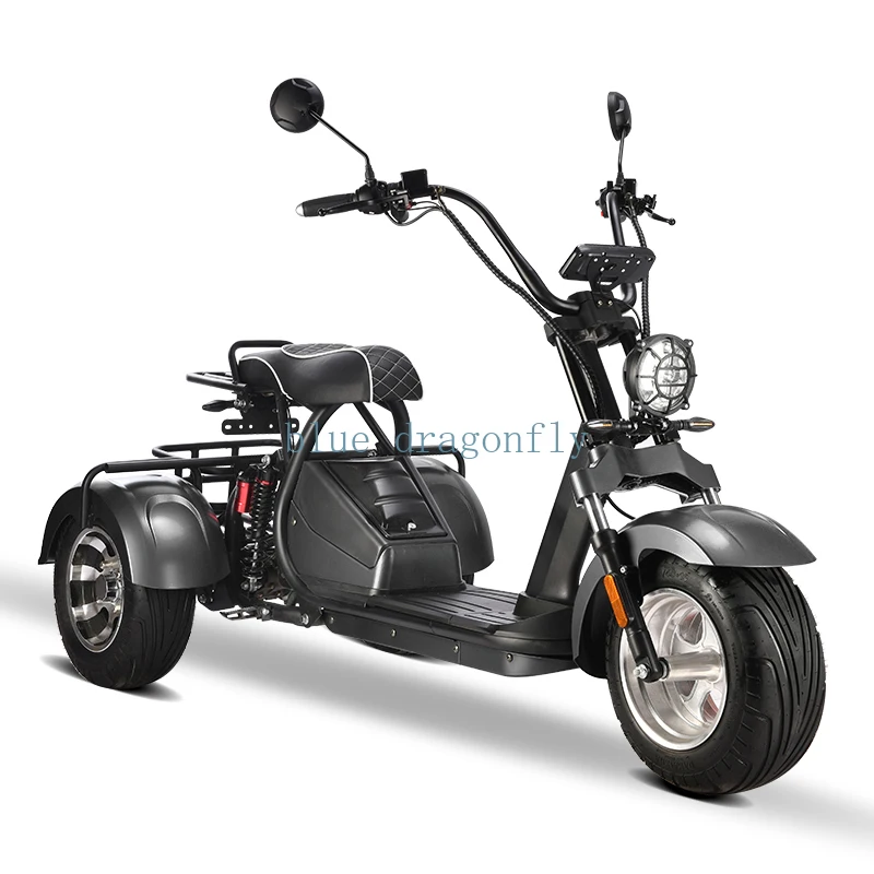 new EEC 2000W electric tricycles 3 wheel electric scooter citycoco trike adult 60v 40AH big battery long drive range