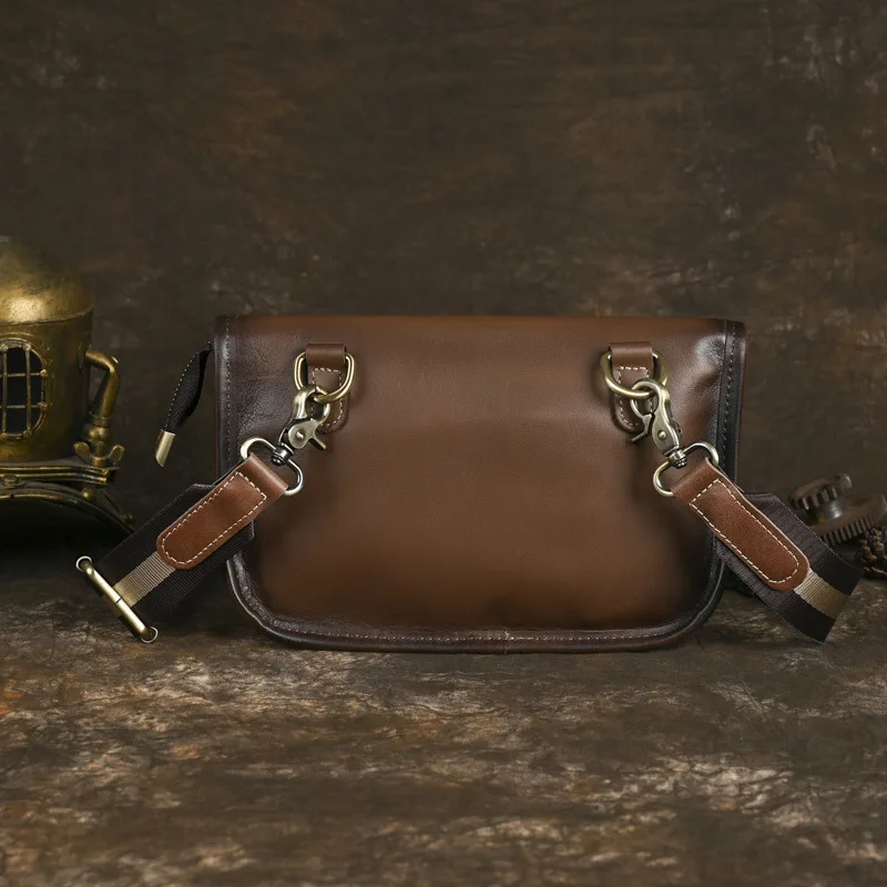 Vintage Leather Men's Shoulder Bag Small Crossbody Bag