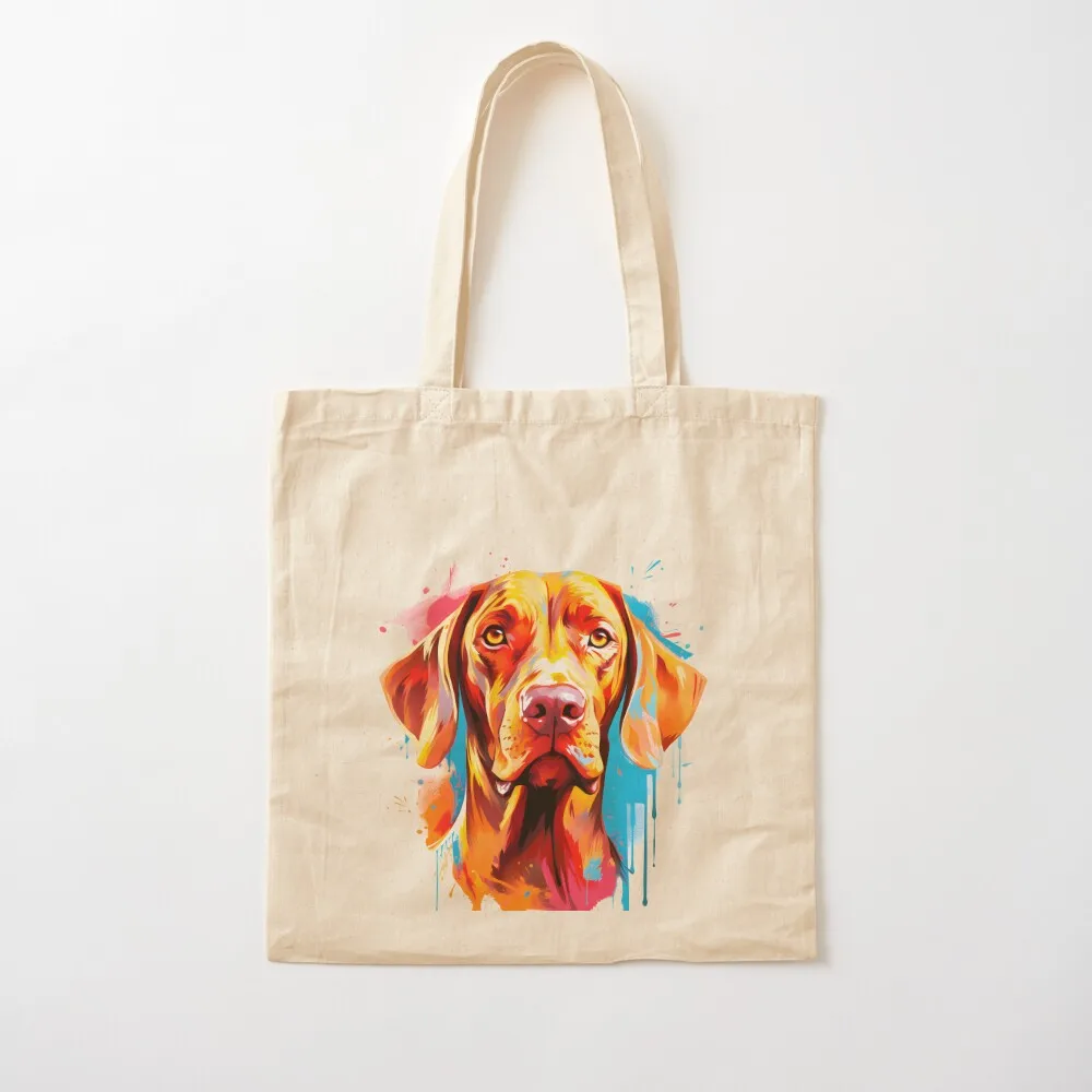 Colorful Splash Art Vizsla Tote Bag