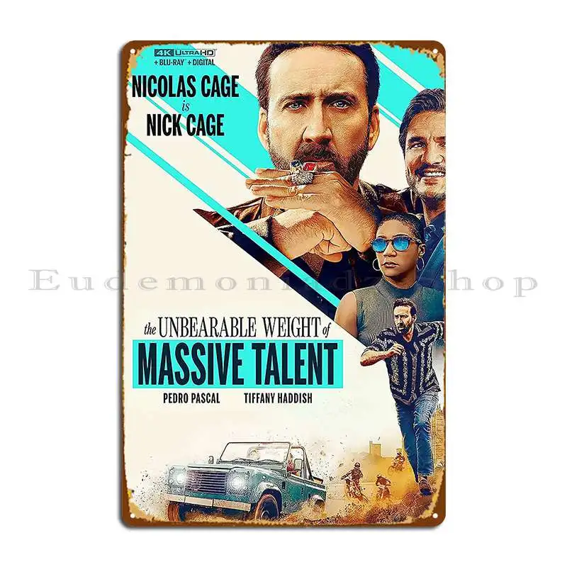 Movie Massive Talent Poster Nicolas Cage Poster Metal Plaque Poster Decoration Designing Garage Cinema Wall Cave Tin Sign Poster