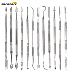 Espátula de metal para escultura de cera, faca Kit, ferramentas Lâmina, faca dental, esculpir cerâmica, argila, escultura, modelagem, jóias equipamentos, 12 pcs