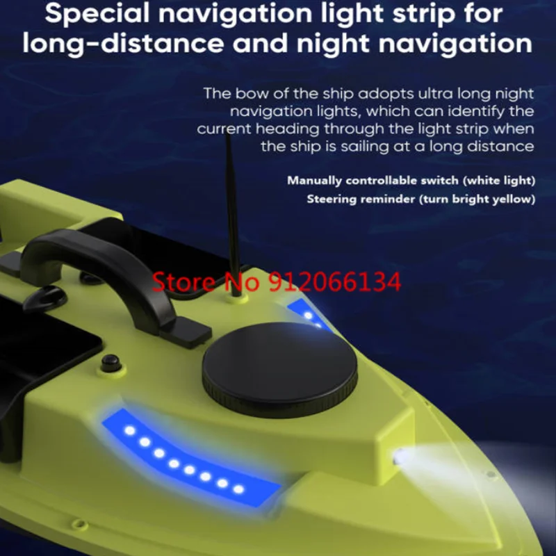 99GPS Smart Cruise Sonar Fish Finder High Speed RC Fishing Boat 4Hopper 600M 3KG Waterproof Lighting Remote Control RC Bait Boat