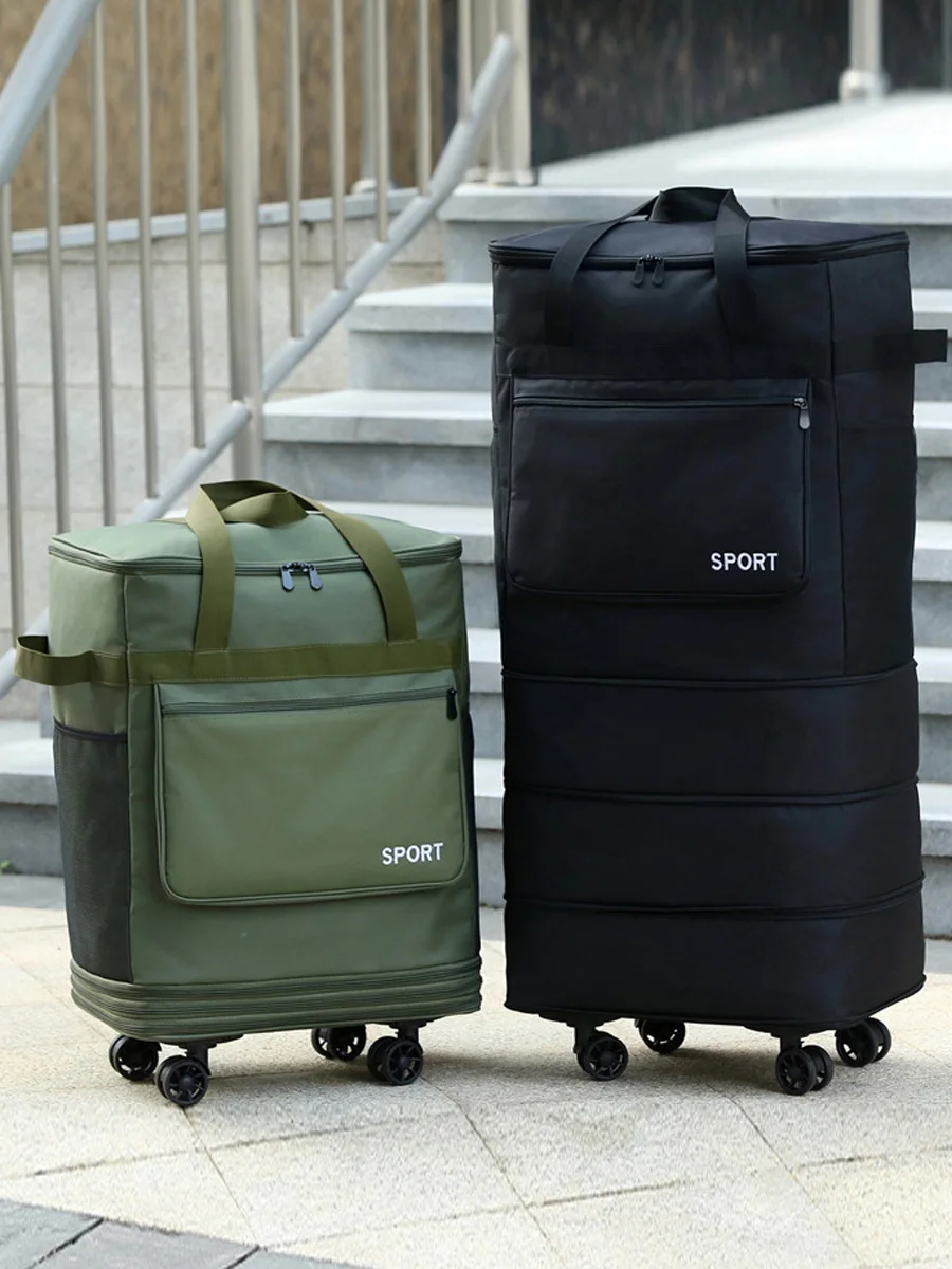 Grande capaci saco de viagem portátil saco de movimento feminino sle faion tendência material de pano de boi sem roda de rolamento lage