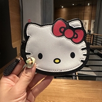 hello kitty cute wallet cartoon PU cat head styling zipper headphone key mini small storage clutch bag lady birthday gift