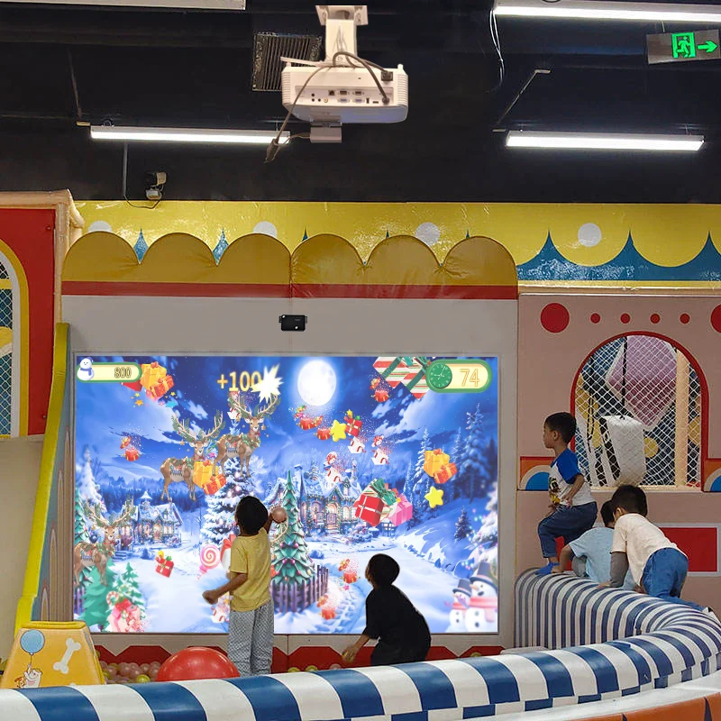 Hot-selling indoor entertainment interactive whiteboard, equipped with 13 interesting interactive wall games