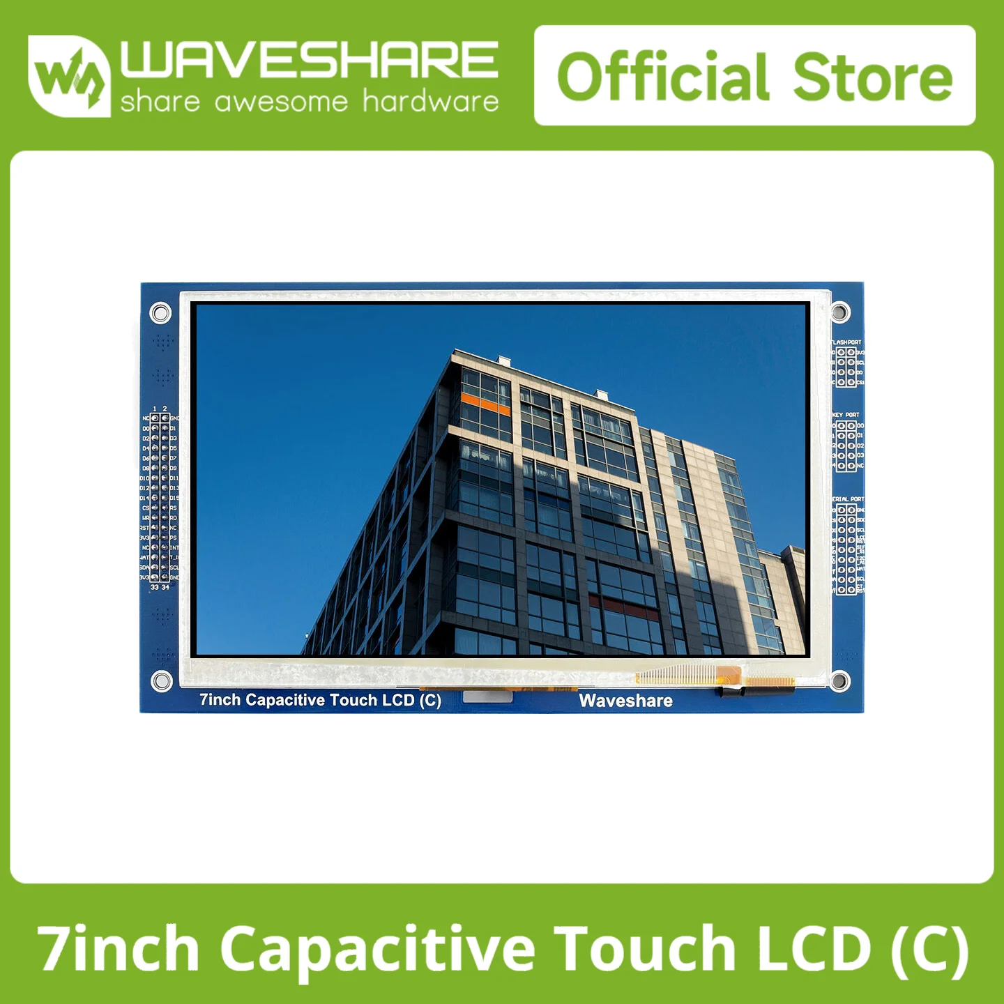7inch Capacitive Touch LCD (C) Waveshare 800*480 Multicolor Graphic Touch Screen GT911 TOUCH CONTROLLER TFT Display I2C Display