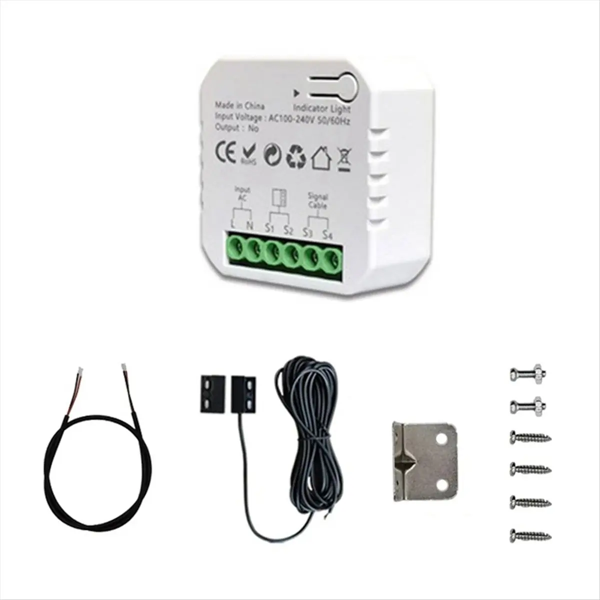 *A02R Tuya Smart Life WiFi Garage Door Opener Controller with Sensor App Remote Control Fit for Alexa Google Home ,EU Plug