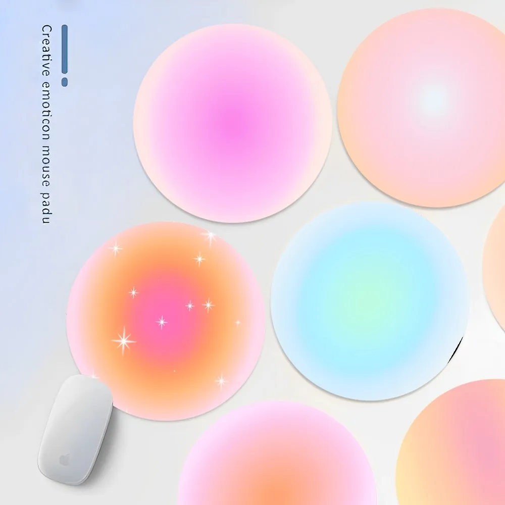 Pink Aura Energy Mousepad INS Tide Round Keyboard Mat Table Mat Students Cabinet Gamer Desktop Mousepad Cup Mats Deskpad Home