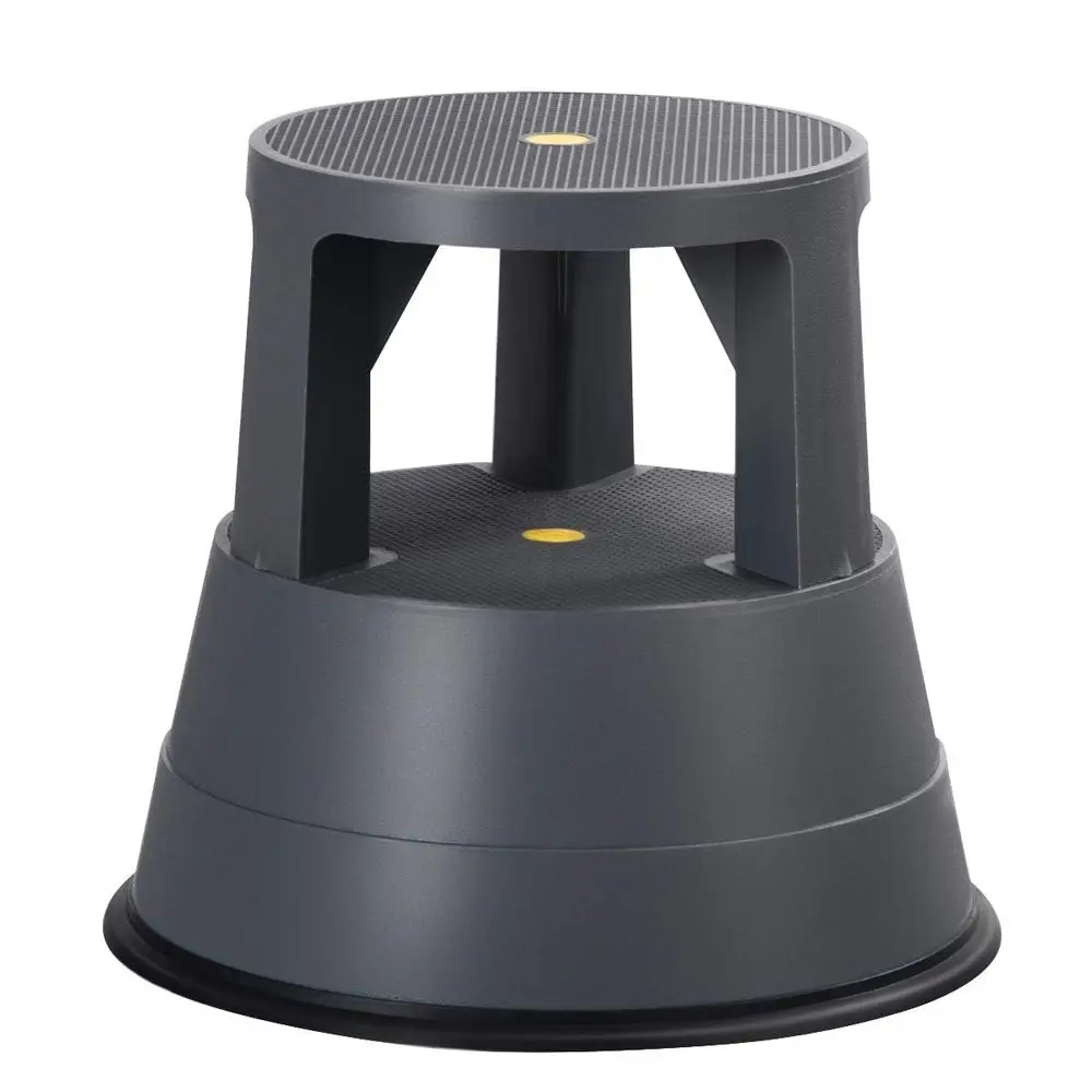 

Rolling Step Stool, Round Rolling Stool with Wheels Max Load 350 lbs, NonSlip amp Locking Platform, Small Plastic Library Step