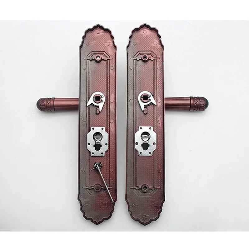 Imagem -05 - Bronze Vermelho Anti-roubo Door Lock Panel Liga de Alumínio Household Lock Handle Door Lock Hardware Ampliar