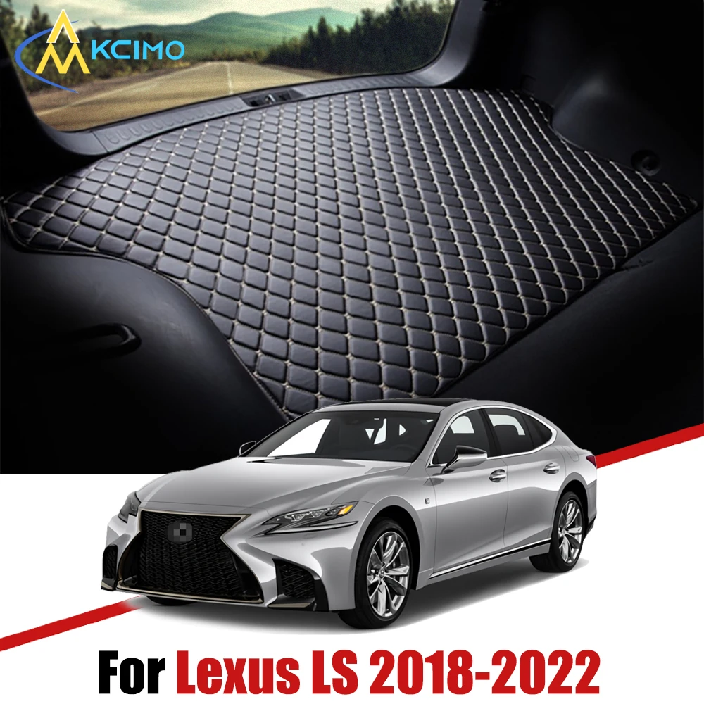 

For Lexus LS 2018-2022 Artificial Leather Car Trunk Mat Rear Trunk Cargo Protective Mat Car Interior Accessories