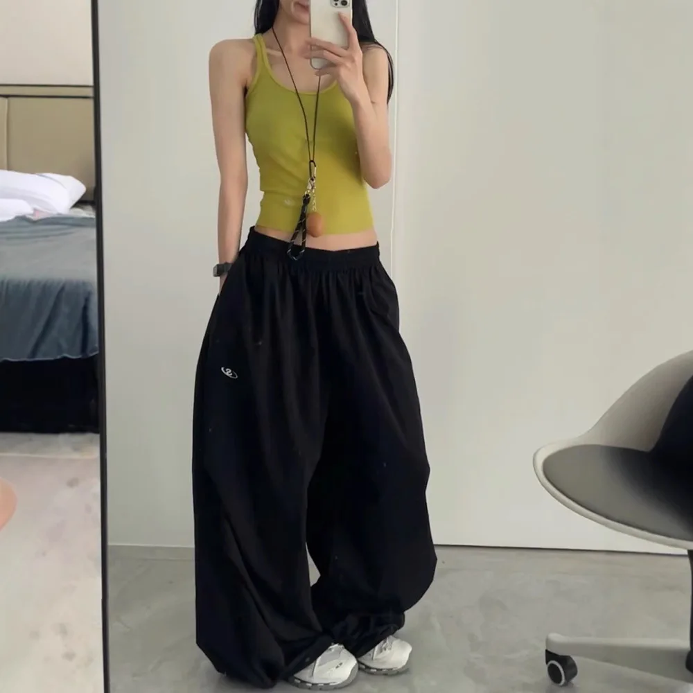 

Летние тонкие быстросохнущие спортивные штаны, женские свободные широкие брюки для мытья полов