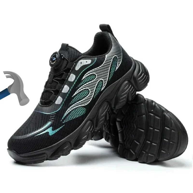 

Safety Shoes New Rotating Button Steel Head Anti-smash Safety Shoes Work Site Factory Kevlar Soles Anti-puncture Work Shoes