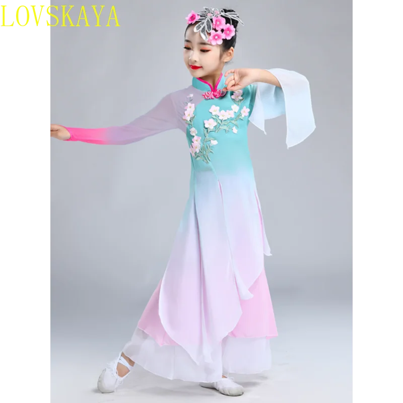 Disfraz chino antiguo para niños, vestido de Hada, ropa de actuación de Baile Folclórico Hanfu, vestido tradicional chino para niñas