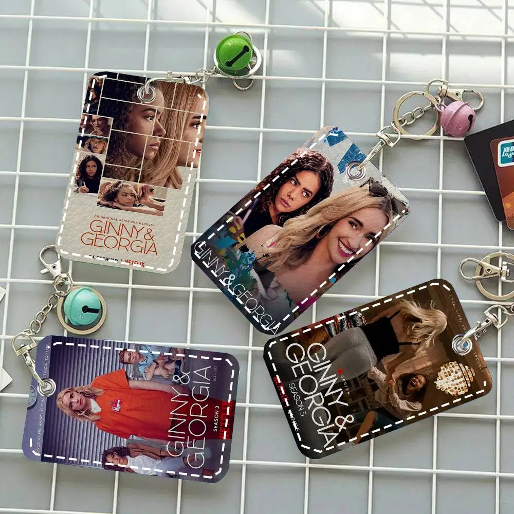 1pc G-Ginny GeorgiaS TV Card Case Keychain Access Card Bag Key Tag Ring Leather Card Holder Key Ring Access